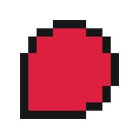 A red pixel pixel icon on a white background vector
