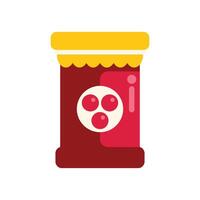 A jar of jam with a red lid vector