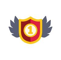 A shield with wings and the number one on it vector