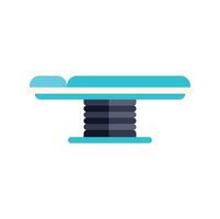 A blue and white spool of thread on top of a table vector