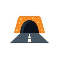 A tunnel with a road going through it vector