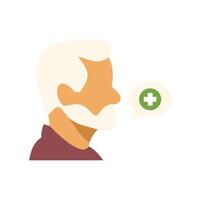An illustration of a man with a beard and a green cross vector