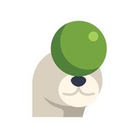 A seal with a green ball on its head vector