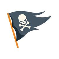Pirate flag with skull and crossbones on white background vector