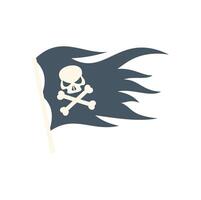 Pirate flag with skull and crossbones on white background vector
