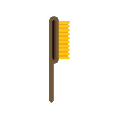 A toothbrush with yellow bristles on a white background