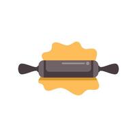A rolling pin with a yellow handle on a white background vector