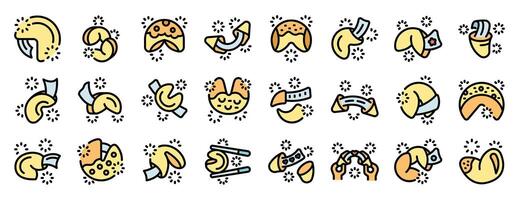 Fortune cookies being opened, cracked, and held with chopsticks, with messages and sparkles vector