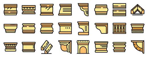 Architectural cornices, moldings, and decorative elements enhancing building aesthetics vector