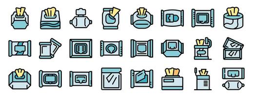 Wet wipes packages showing different dispensing methods and styles vector