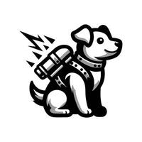 A dog with a backpack on its back vector