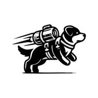 A dog with a camera on its back vector