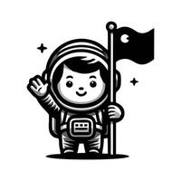 Astronaut with flag by jimmy vector