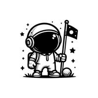 Astronaut with flag by jimmy's artist shop vector