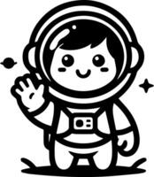 An astronaut in a black and white drawing vector