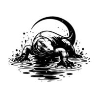 An image of a lizard in the water vector