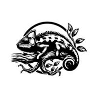Chameleon on a branch vector