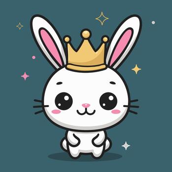 Rabbit with crown vector