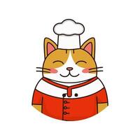 Cat in a chef costume vector