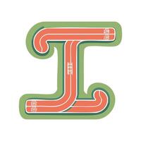 Simple Illustration A Running Track in the Shape of Pi vector