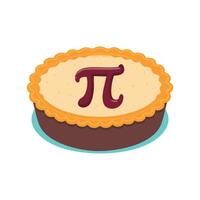 Simple Illustration Cartoon Pie with the Pi Symbol on Top vector