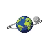 Earth and Moon Orbiting in a Pi Trajectory vector