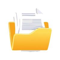 File folder releasing papers vector
