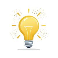 Light bulb with falling particles vector
