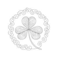 Simple Illustration Minimalist Line Art of a Shamrock with Elegant Swirls vector