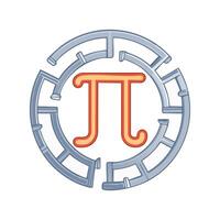 Simple Illustration Pi as a Maze Puzzle Design vector