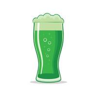 Simple Illustration Pint of Green Beer with Bubbles and Foam vector
