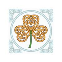 Shamrock with Celtic Knot Patterns vector