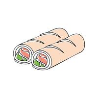 Spring rolls lined vector