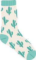 Comfortable sock featuring a repeating cactus motif, adding a touch of Southwestern charm to any outfit, perfect for expressing a love for desert landscapes and embracing Arizona style vector