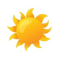 Sun icon flat isolated on white background vector