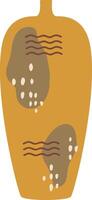 Minimalist illustration featuring a yellow vase with abstract brown shapes and white dots, embodying modern design and artistic expression for home decor vector