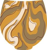 Abstract background featuring organic wavy lines creating an uneven circle in mustard yellow, beige, and brown, perfect for various design applications vector