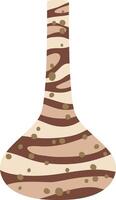 Elegant ceramic vase featuring abstract brown and beige stripes and dots enhancing modern home decor with a stylish design, adding a unique touch to any interior space vector