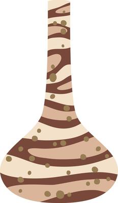 Elegant ceramic vase featuring abstract brown and beige stripes and dots enhancing modern home decor with a stylish design, adding a unique touch to any interior space