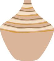 Beige vase featuring elegant stripes enhances any home, infusing modern sophistication and style into interior design while serving as a stunning decorative element vector