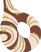 The modern vase showcases an abstract pattern in brown and beige, adding a touch of elegance and style to any home decor setting, blending seamlessly with contemporary interiors vector