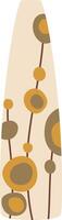 Ironing board cover adorned with a repeating pattern of stylized flowers, composed of circles and stems in shades of brown and yellow, evokes a retro aesthetic reminiscent of the 1970s vector