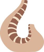 Blowing a Rosh Hashanah shofar horn, featuring a curved shape with brown stripes on a beige background, symbolizes reflection and repentance in Jewish tradition vector