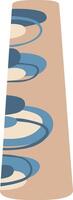 Modern and stylish abstract pattern featuring blue and cream overlapping circles on a beige background, creating a visually appealing design vector