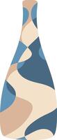 Stylish ceramic vase with an abstract blue and beige pattern adds a touch of modern art to home decor, creating a unique and visually appealing centerpiece vector