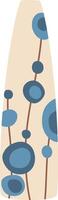 Close up view of an ironing board cover featuring a minimalist design with blue circles and brown stems on a beige background, creating a simple yet stylish pattern for laundry tasks vector