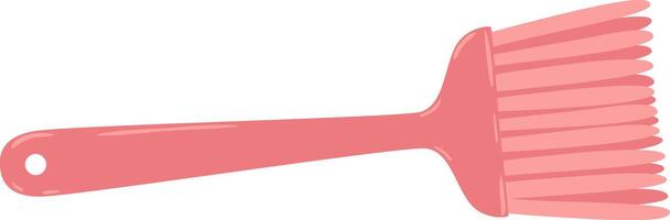Pink cleaning brush lying horizontally with hole in handle for hanging, isolated on white background, ideal for cleaning tasks, household chores, and maintaining hygiene vector