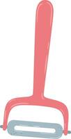 Pink peeler featuring a sharp blade, simplifying the peeling process in the kitchen while enhancing the speed and ease of cooking for various fruits and vegetables vector