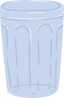 Empty light blue ribbed drinking glass resting on a clean white background, featuring a simple illustration ideal for representing glassware used for water or juice vector