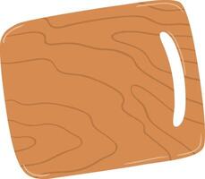 Classic wooden cutting board featuring a convenient handle, enhancing food preparation with a touch of rustic charm, perfect for any kitchen setting or culinary task vector